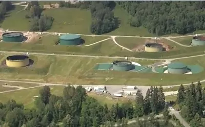康德摩根計畫在本拿比山上再增建14個大型油槽，把儲油量增加兩倍。（Global TV）