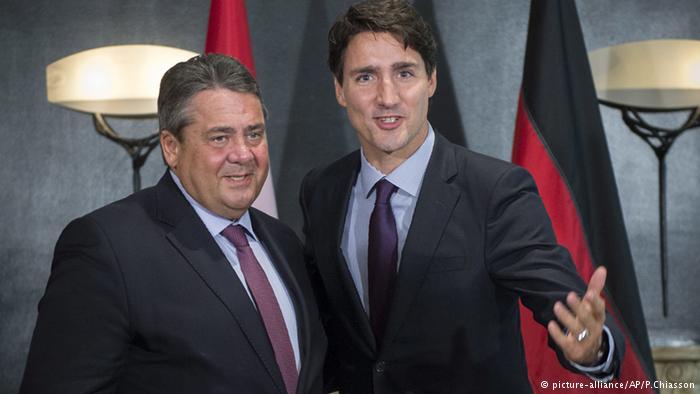 Kanada Sigmar Gabriel und Justin Trudeau