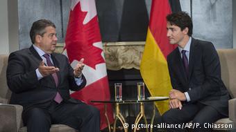 Kanada Sigmar Gabriel und Justin Trudeau