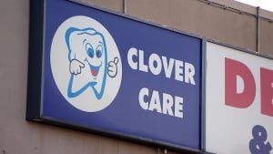 Clover Care dental clinic sign