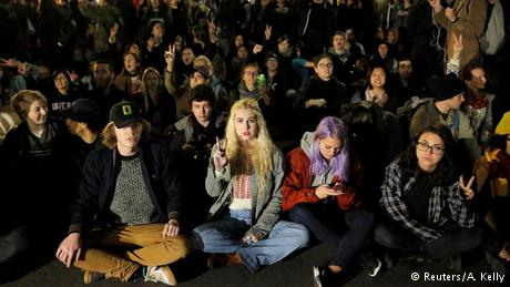 USA Präsidentschaftswahl Protest gegen Donald Trump in New York (Reuters/A. Kelly)