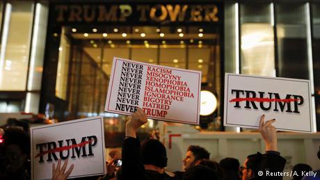 USA Präsidentschaftswahl Protest gegen Donald Trump in New York (Reuters/A. Kelly)