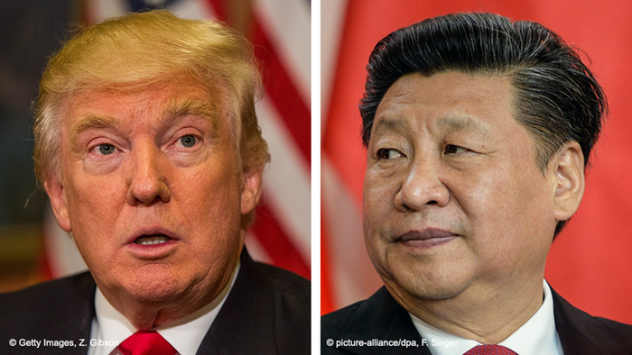 Bildkombo Donald Trump Xi Jinping