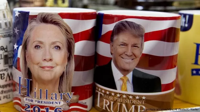 USA Vorwahlen Kaffeetassen von Hillary Clinton und Donald Trump