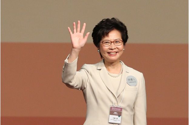 林郑月娥以777票胜出特首选举，成为香港特区第一名女性行政长官。