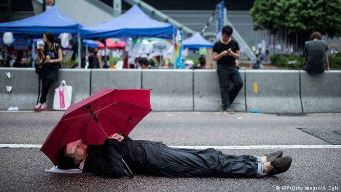 Proteste in Hongkong 04.10.2014 (AFP/Getty Images/A. Ogle)