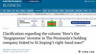 Screenshot scmp.com- Artikel (scmp.com)