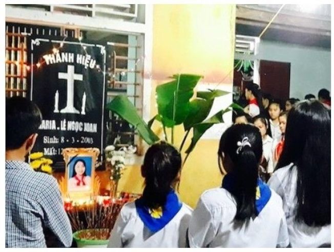 越南河静省一名14岁少女黎氏绍在睡梦中遭电死。图撷自 baomoi（11/14）