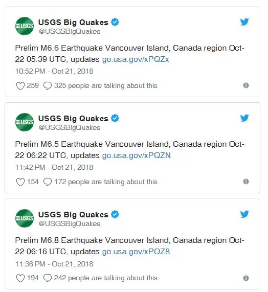 突发! 温哥华岛附近连发3次地震 高达6.8级 更大的地震还在路上 BC省长竟这样说……