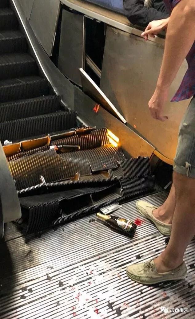 可怕！扶梯突然失控 人群卷入底部！有人惨遭截肢 温哥华男童被绞断腿