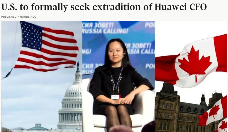重磅! 美国要正式引渡孟晚舟! 中方喊话: 立即撤销 立即放人! 麦家廉紧急发声!