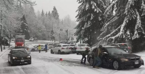 温哥华, 你对春天是不是有什么误会? 15cm暴雪砸城 张柏芝都忍不住了