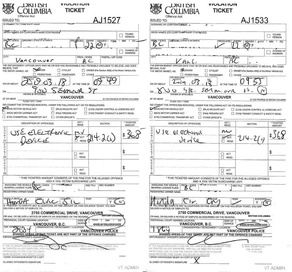 温哥华警察狂开1100张罚单 小伙瞬间被罚走$2736! 这条新规千万当心