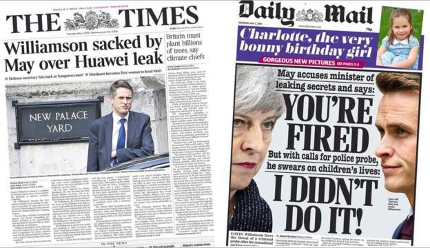 英媒：特雷莎-梅炒掉国防大臣其实是为自己树敌