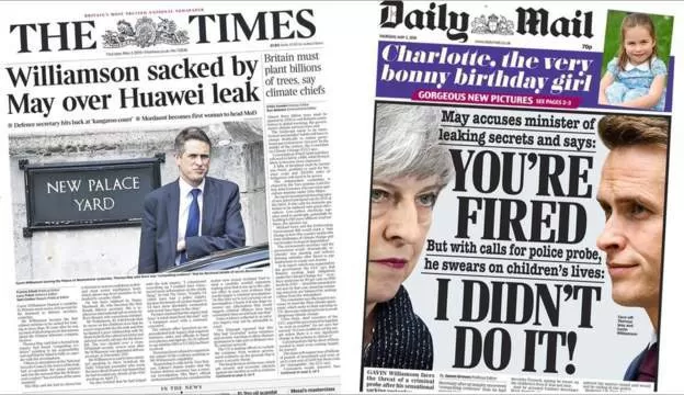 英媒：特雷莎-梅炒掉国防大臣其实是为自己树敌