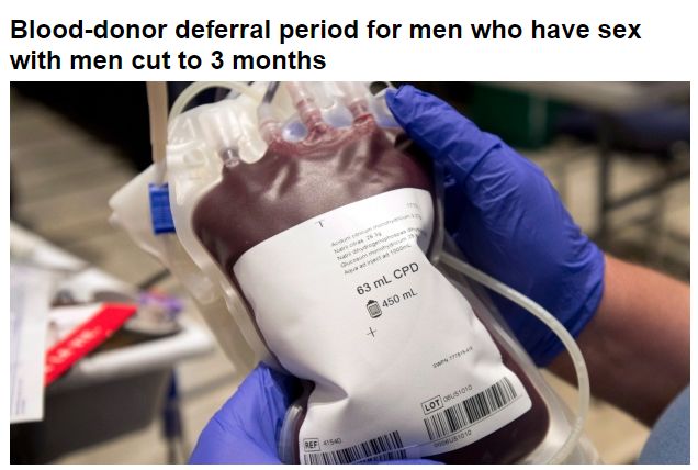 限制放宽，男同志性行为后3个月后可捐血！