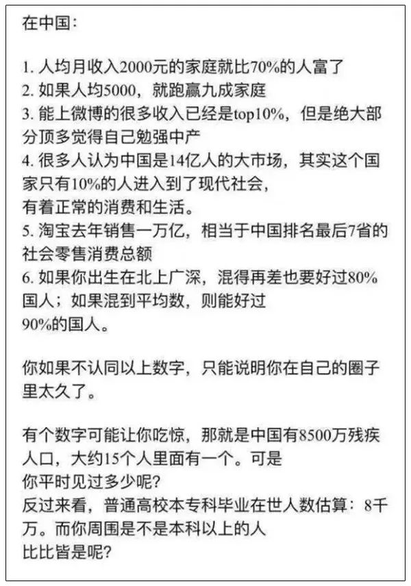 只有残忍数据才能反映出，中国人的学历和收入到底有多低......