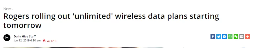 重磅! Rogers推无限流量套餐 5G要来了?! Bell和Telus坐不住了…