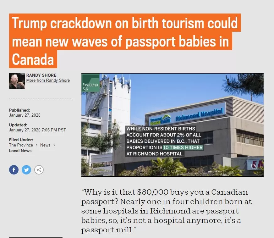特朗普一句话 大批妈妈将挤爆加拿大! 8万买个加国护照 比你移民快多了