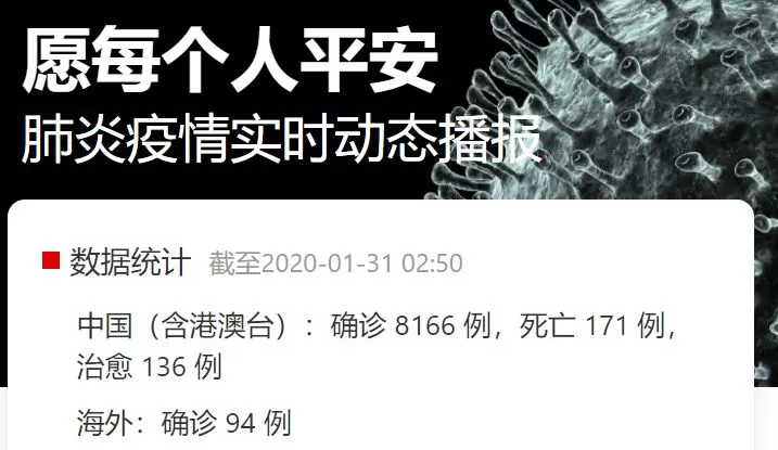 突发! 世卫组织宣布全球紧急 美国出现首例人传人 7000人遭封锁