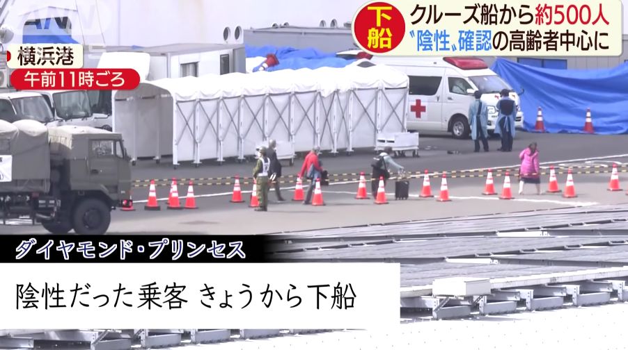 病毒邮轮621人确诊! 500人下船 坐公车散去 日本专家揭可怕现状