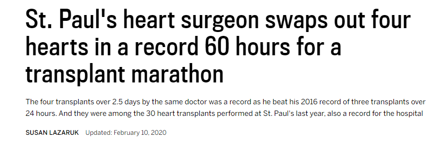60小时换了4颗心脏! 温哥华这位华裔医生牛了! 妙手创纪录 全北美罕见!