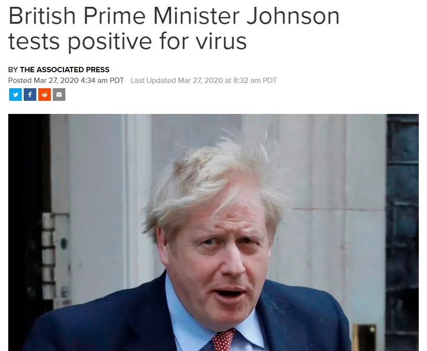 英国首相确诊! 全球媒体和网友都炸了 原来病毒最爱走高端路线…