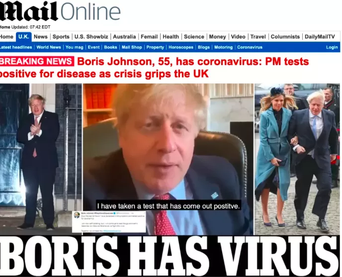 英国首相确诊! 全球媒体和网友都炸了 原来病毒最爱走高端路线…