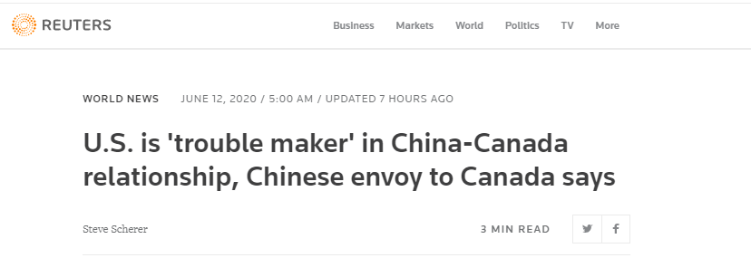 驻加大使:孟晚舟案是政治事件 美国是麻烦制造者