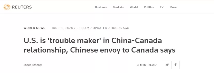 驻加大使:孟晚舟案是政治事件 美国是麻烦制造者