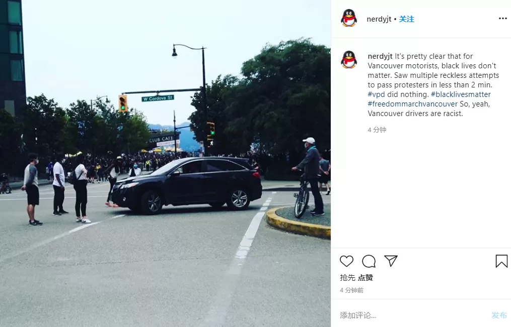 温哥华市中心瘫了! 游行再爆发 示威者肉身拦路 沿路商家紧急关店!
