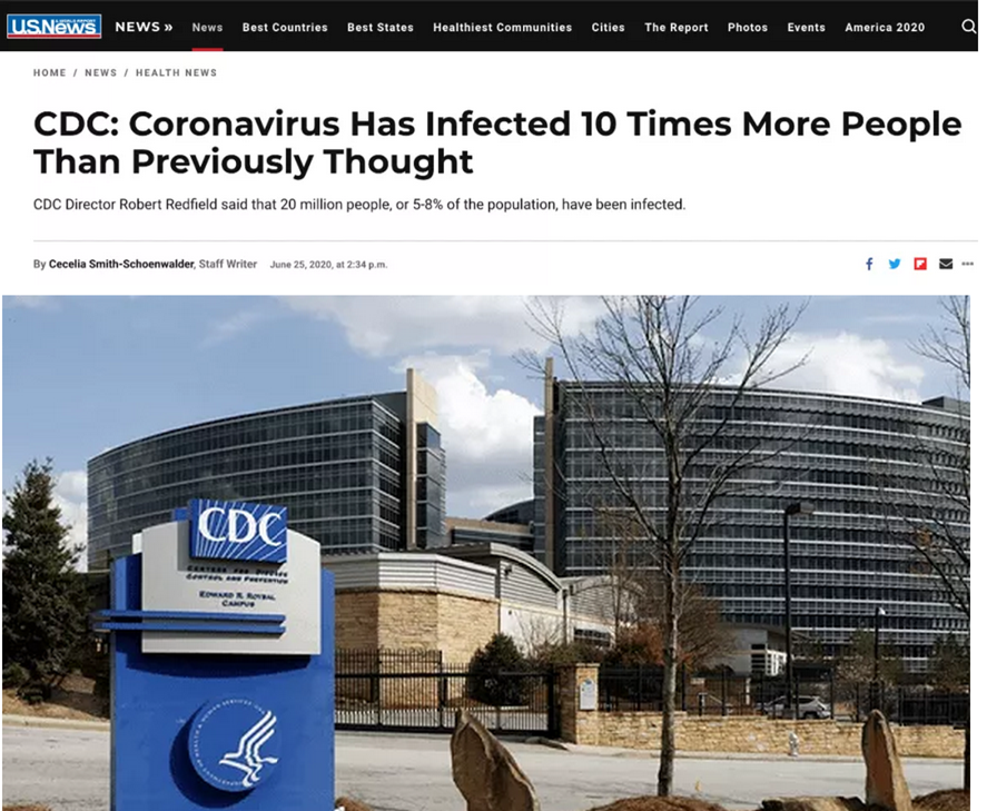 美国1日暴增4万确诊! CDC爆2400万人或已感染! 一群人狂喝洗手液 死的死瞎的瞎!