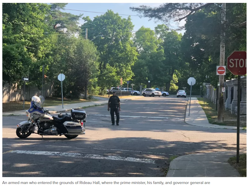 突发! 特鲁多家遭武装分子持长枪闯入! 警察封路重重包围 装甲车出动! 全国惊魂