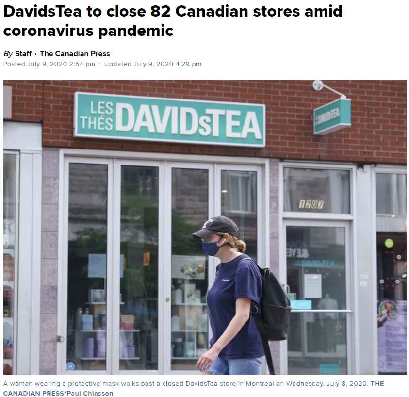 太难了! MUJI破产 优衣库巨亏98亿  Davids Tea狂关加拿大80家店!