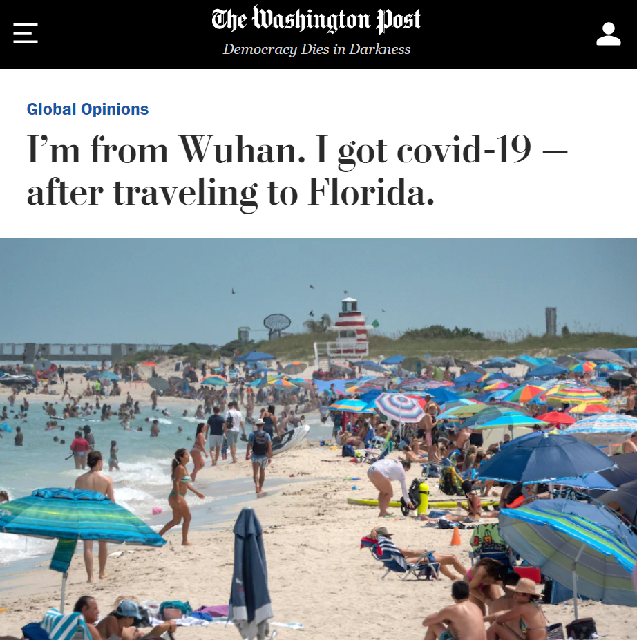 美国华人女记者染新冠: 我取消了武汉机票 飞往佛罗里达 竟付出这样的代价
