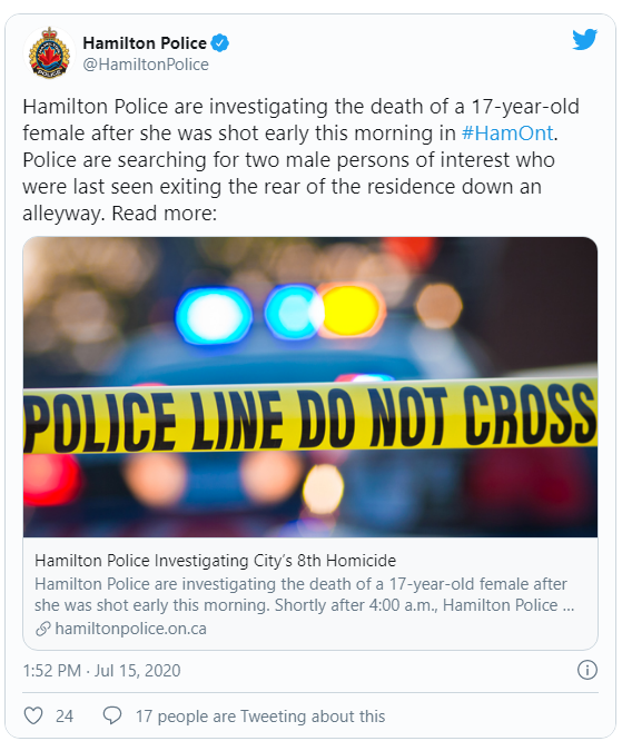 悲剧! 加拿大17岁美少女遭枪击惨死 听完嫌犯一句话 女孩家人彻底崩溃!