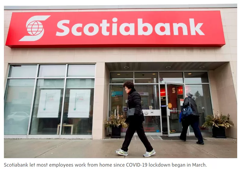 全国疫情反弹! Scotiabank员工远程办公至2021年