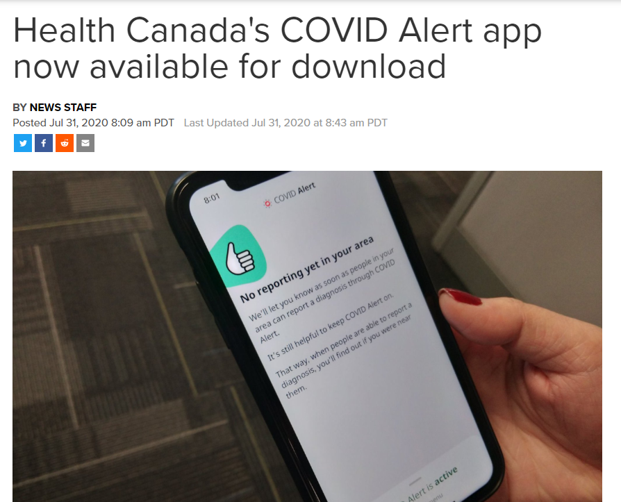 重磅! 加拿大新冠APP上线 一有风险手机就响 Shoppers可做无症状检测