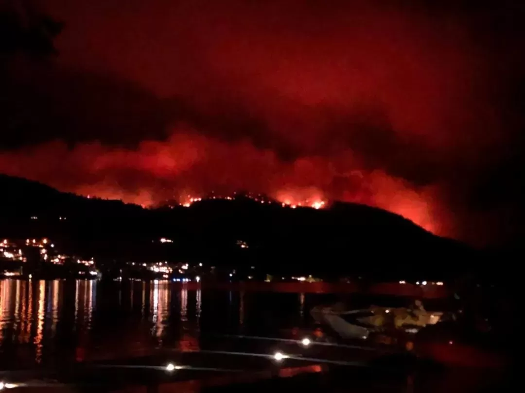 BC爆发大规模山火! 烈火蔓延1000公顷 场面恐怖 3700户居民面临疏散!