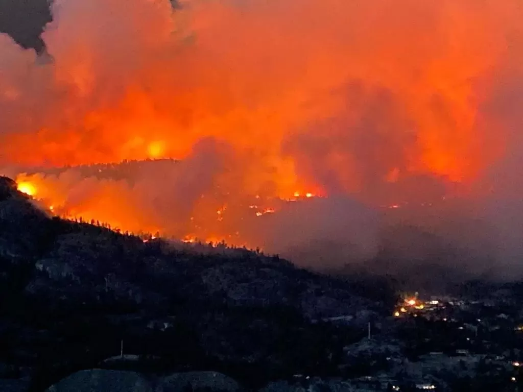 BC爆发大规模山火! 烈火蔓延1000公顷 场面恐怖 3700户居民面临疏散!
