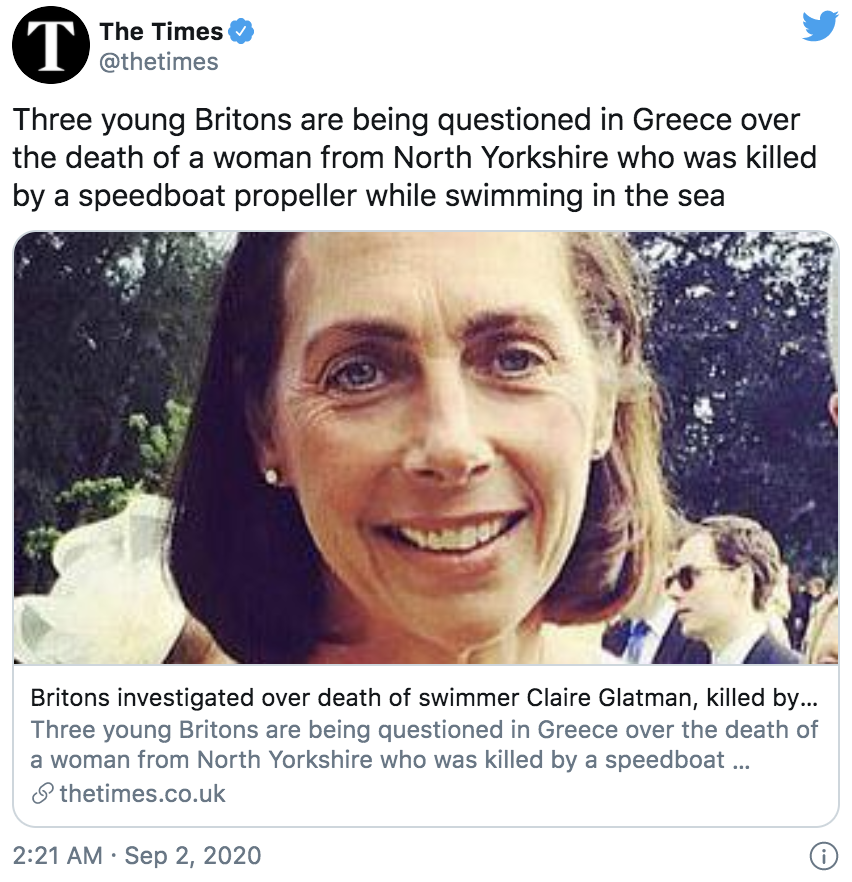 亿万富翁妻子惨死旅游胜地! 出海撞快艇 下半身卷入螺旋桨动脉割断!