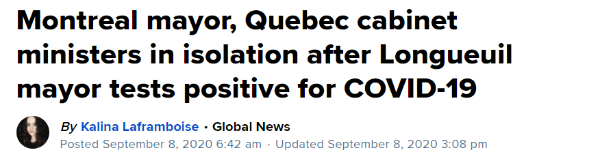 最新! 魁省市长确诊新冠 多名议员紧急隔离 公布疫情通报系统!