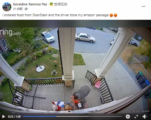 丢人! 大温外卖小哥送餐 竟顺手偷包裹 全程被监控拍下 职业生涯断送!