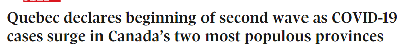 警报! 第二波疫情已杀到 魁省、安省再沦陷 全国9月新增病例激增75%!
