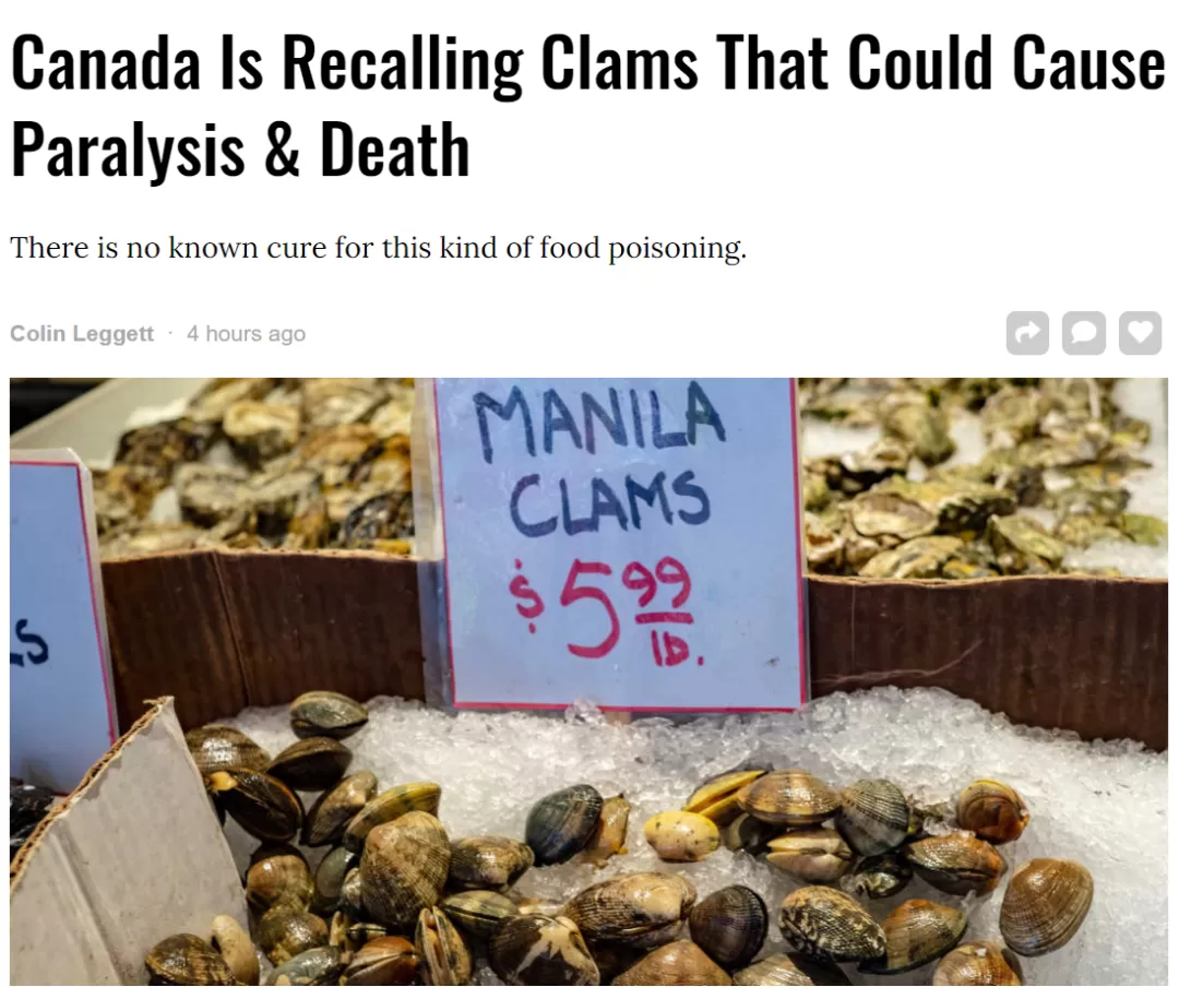 警惕! 大温华人最爱的海鲜含致命毒素 30分钟要人命 2男孩惨死! 无治愈方法!