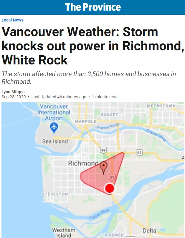 昏天暗地! 大温遭狂风暴雨袭击 多地停电 更猛雷暴洪水在路上 开车小心!