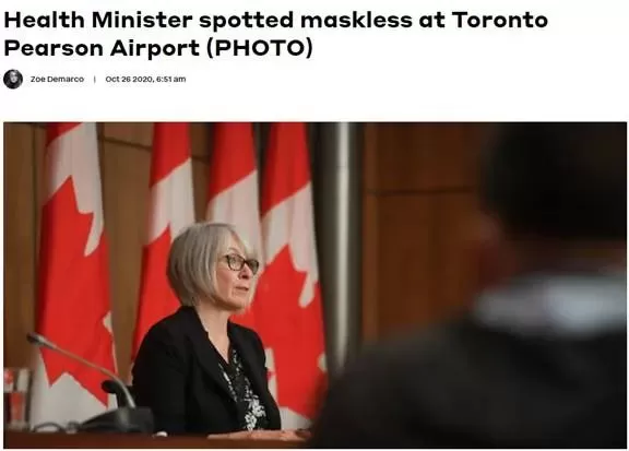 绝了! 加拿大卫生部长机场不戴口罩 咧嘴笑开花 照片疯传后竟这样狡辩