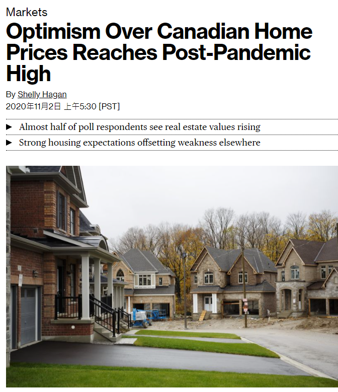 乐观! 加拿大房市消费者信心大涨 价格创历史新高!