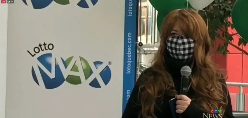 爽哭! 加拿大华女中3亿 戴假发口罩领奖 结巴说英语: 再也不帮老公打工了!