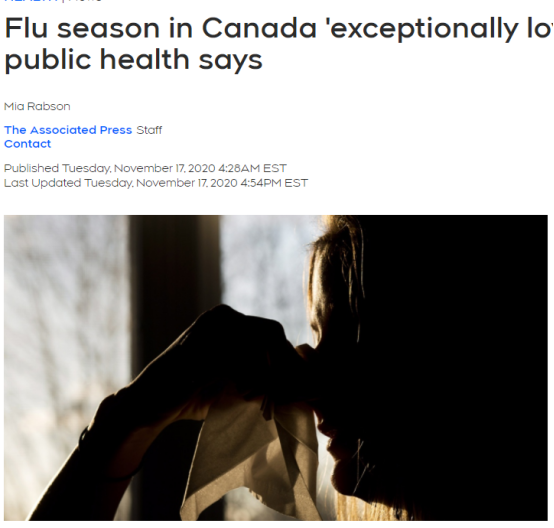 加拿大今年流感人数大减 谭咏诗: 还没到真正流感季 注意防疫!